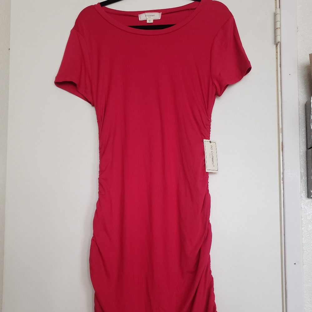 Ruched Red Dress